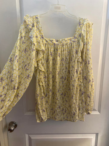 Yellow Floral Top - XL