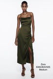 Zara green slip dress - med