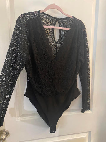 Black Lace Bodysuit - 1X