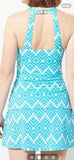 Aqua Denim & Co Beach Halter Tankini with Skirt