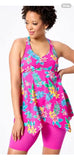 Kim Gavel Swimsuits Pink Tropical Tankini Set